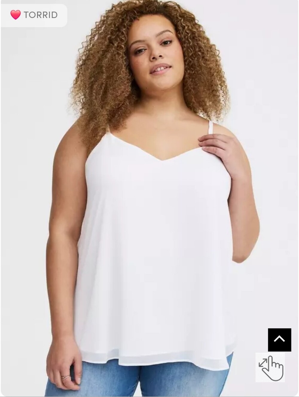torrid White V-Neck Sophie Chiffon Camisole